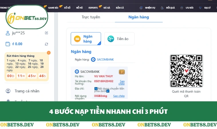 4 bước nạp tiền nhanh chỉ 3 phút